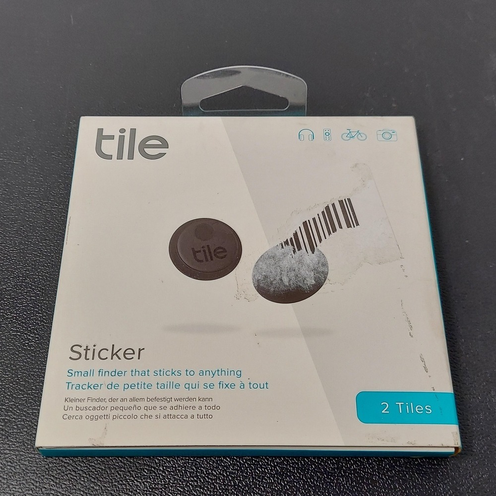 Tile Sticker Bluetooth Tracker 2 Pack Black Waterproof Tag RE-25002 T8001
